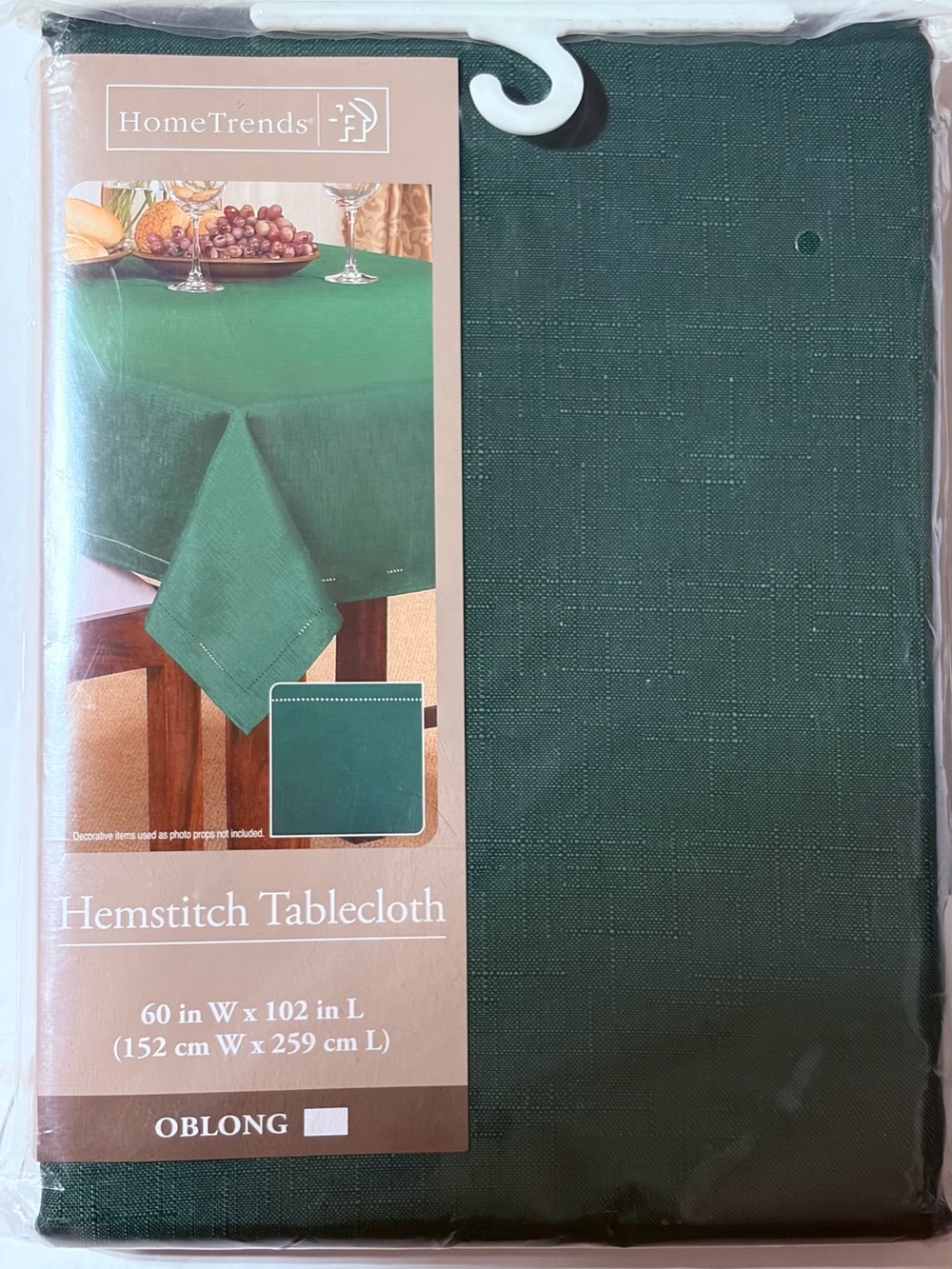 Home Trends Hemstitch Green Tablecloth 60 x 102 Oblong Polyester New In Package